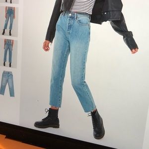 Girlfriend high rise cropped jeans